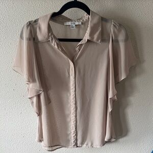 Forever 21 Sheer Tan Blouse